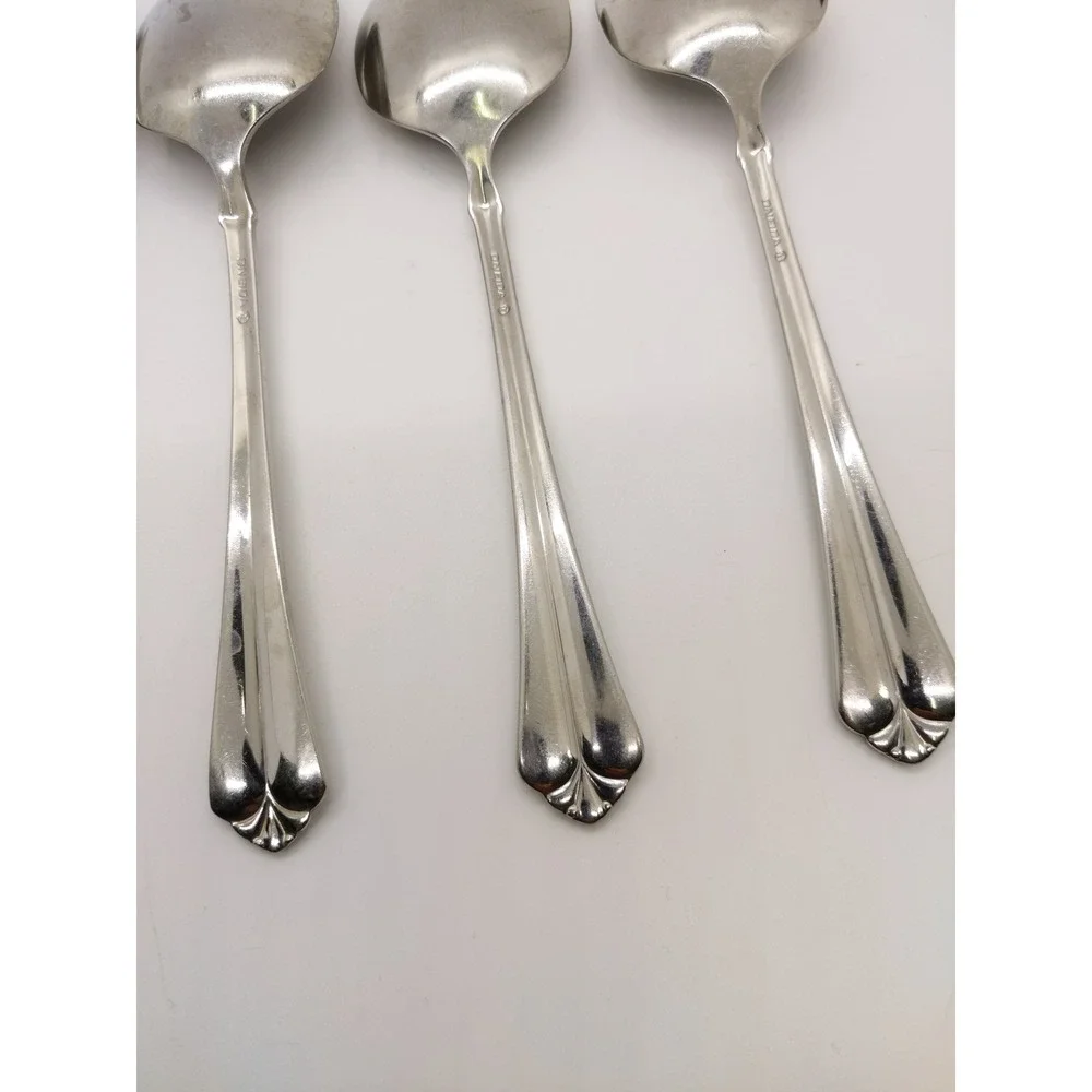 Oneida Juilliard Tablespoons Set of 5 Silver Stainless Steel Flatware 7.25 Cubed